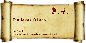 Muntean Alexa névjegykártya